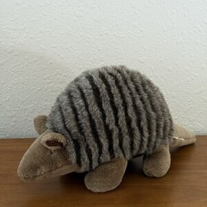 Vintage‎ Realistic Armadillo 14" Plush W/ Pouch 4 Baby Stuffed Animal *READ T71